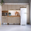 Ver imagem 1 de Cozinha Modulada Completa Fidelitá Mariana 5 Peças 275cm 14 Portas 2 Gavetas com Tampo Freijó/