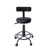 Cadeira Mocho Podologo com Regulagem de Altura Estrela de Ferro Apoio de Pé com Rodízio Corano Preto - 1