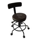 Ver imagem 2 de Cadeira Mocho Podologo com Regulagem de Altura Estrela de Ferro Apoio de Pé com Rodízio Corano Preto