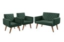 Ver imagem 1 de Conjunto Anabelle 2 Poltronas de 1 Lugar 1 Poltrona 2 Lugares Braço Unidecor Verde