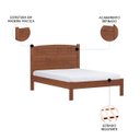 Ver imagem 3 de Cama Casal 140cm Pé Madeira Maciça Renzo Imbuia F07 - Mpozenato