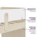 Ver imagem 5 de Cama Elevada com Escada Lateral e Escorregador Artsy Casatema MadeiraOriginals Natural/Branco