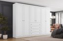 Ver imagem 1 de Guarda Roupa Casal Americano Branco 6 Portas 4 Gavetas Frente em MDF - Henn