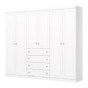 Ver imagem 2 de Guarda Roupa Casal Americano Branco 6 Portas 4 Gavetas Frente em MDF - Henn