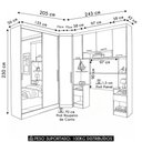 Ver imagem 3 de Guarda Roupa Solteiro Modulado Espelho Cp06 Taiga Branco/cinnamon L01 - Mpozenato