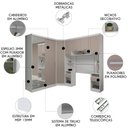 Ver imagem 2 de Guarda Roupa Solteiro Modulado Espelho Cp06 Taiga Branco/cinnamon L01 - Mpozenato