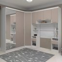 Ver imagem 1 de Guarda Roupa Solteiro Modulado Espelho Cp06 Taiga Branco/cinnamon L01 - Mpozenato