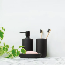 Kit Banheiro Modernos Lavabo com Bandeja Porcelana Preto 3pç:preto - 6