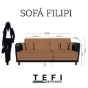 Ver imagem 5 de Sofá Modular 3 Lugares Filipi 2,12m Corino Terracota - Corino Preto