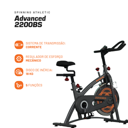 Bicicleta Spinning Athletic Advanced 2200bs Suporta 120kg - 5