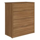 Ver imagem 2 de Cômoda para Quarto com 4 Gavetas Alia Marrom/Amêndola Touch