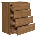 Ver mais imagens de Cômoda para Quarto com 4 Gavetas Alia Marrom/Amêndola Touch