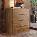 Ver imagem 1 de Cômoda para Quarto com 4 Gavetas Alia Marrom/Amêndola Touch