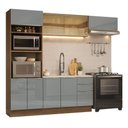 Ver imagem 2 de Armário de Cozinha Completa 270 cm Rustic/Cinza Lux Madesa 07