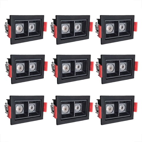 9 Spot Duplo Mini Embutido Led Downlightrecuado 3000k Bet56