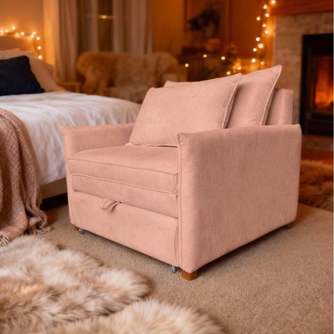 Poltrona-cama Mônica Bouclé ? Conforto, Sofisticação e Praticidade em Um Só Móvel