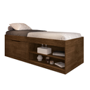 Ver imagem 6 de Cama Solteiro com Sapateira e Nicho para Organização e Armazenamento Prática Vanessa Framar Malbec