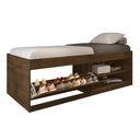 Ver imagem 7 de Cama Solteiro com Sapateira e Nicho para Organização e Armazenamento Prática Vanessa Framar Malbec