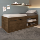 Ver imagem 2 de Cama Solteiro com Sapateira e Nicho para Organização e Armazenamento Prática Vanessa Framar Malbec