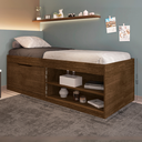 Ver imagem 3 de Cama Solteiro com Sapateira e Nicho para Organização e Armazenamento Prática Vanessa Framar Malbec
