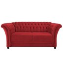 Ver imagem 2 de Sofá Recamier Divã Chesterfield 200cm Sofia Suede Vermelho Capitonê- Mabe Magazine
