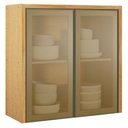 Ver imagem 1 de Armário Aéreo Nobre 80cm 2 Portas MDF de Vidro Cinamomo Valdemóveis