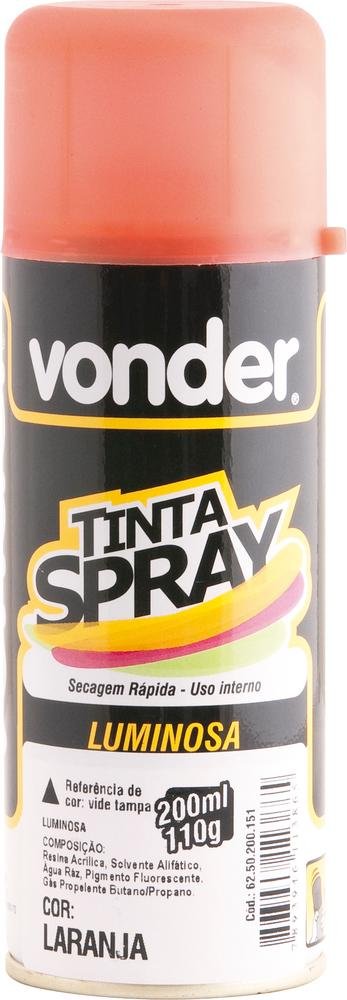 Tinta spray luminosa laranja 200ml/110g - Vonder - 1