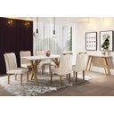 Ver imagem 1 de Conjunto Sala de Jantar 6 Lugares Mesa Munique e Cadeiras Safira Veludo Bege Areia
