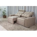 Ver imagem 2 de Sofá Retrátil e Reclinável 1,50m Largura Tecido Suede Bege