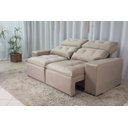 Ver imagem 3 de Sofá Retrátil e Reclinável 1,50m Largura Tecido Suede Bege