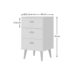 Gaveteiro com 3 Gavetas - Branco - 5