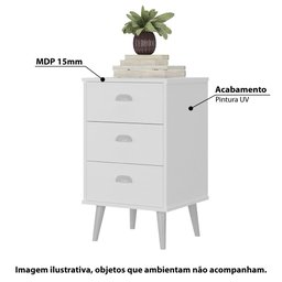 Gaveteiro com 3 Gavetas - Branco - 2