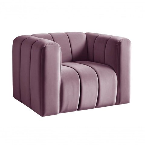 Poltrona Mona Veludo Encosto Alto Suporte 120kg Roxo 380 Bella Decor