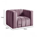 Ver imagem 2 de Poltrona Mona Veludo Encosto Alto Suporte 120kg Roxo 380 Bella Decor