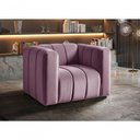 Ver imagem 3 de Poltrona Mona Veludo Encosto Alto Suporte 120kg Roxo 380 Bella Decor