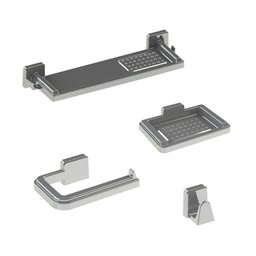 Kit Banheiro Plast/4 Peças Cromado - 1