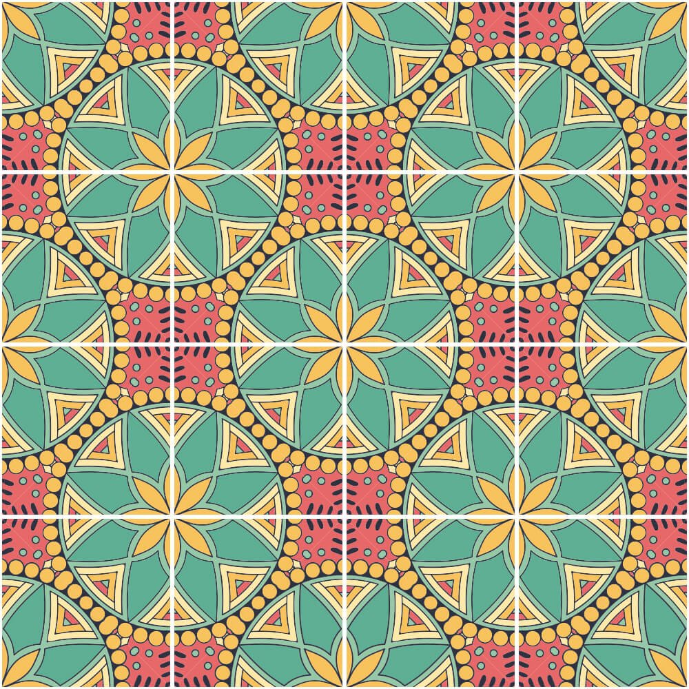 Adesivo de Azulejo Mandala Floral Arte Destaque - 2