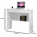 Ver imagem 3 de Escrivaninha Home Office Vitória com Gaveta e Prateleira Branca Romar