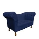 Ver imagem 2 de Recamier Divã Rio 1,50m Suede Azul Marinho - Dominic Decor