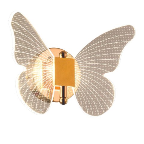 Arandela Borboleta Dourada Led 8W 3000K Bivolt PARIS LUZ