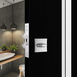 Fechadura Porta De Correr 1006s Wc Cromada Quadrada Stam - 5