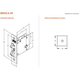 Fechadura Porta De Correr 1006s Wc Cromada Quadrada Stam - 1
