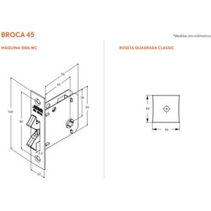 Fechadura Porta De Correr 1006s Wc Cromada Quadrada Stam