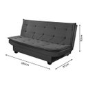 Ver imagem 2 de Sofá Cama Casal 3 Lugares Glamour em Veludo Cinza - Móveisaqui