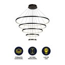 Ver imagem 2 de Lustre LED Pendente 5 Arcos Moderno Anéis 160W Bivolt Preto Brinovar