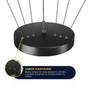 Ver imagem 3 de Lustre LED Pendente 5 Arcos Moderno Anéis 160W Bivolt Preto Brinovar