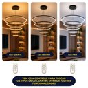 Ver imagem 4 de Lustre LED Pendente 5 Arcos Moderno Anéis 160W Bivolt Preto Brinovar