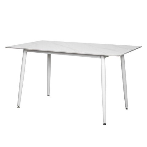 Mesa de Jantar Polar 4 Lugares Retangular Tampo Cerâmica Branco Waw Design