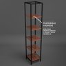 Conjunto Completo Kit Estante Espelheira Gabinete Para Banheiro Sublime Preto Industrial Com Madeira - 8