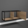 Conjunto Completo Kit Estante Espelheira Gabinete Para Banheiro Sublime Preto Industrial Com Madeira - 5